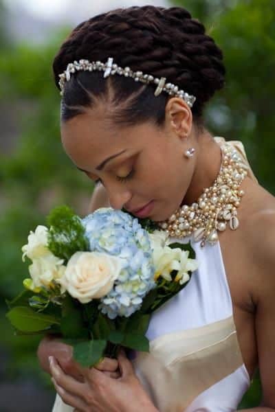 Wedding Hairstyle With Rows Of Twists